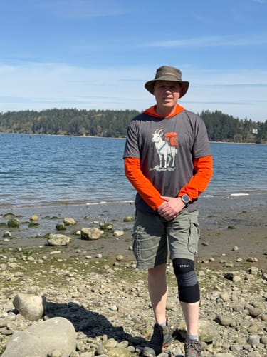 Customer photo review of Mountain Goat Backpacker T-Shirt