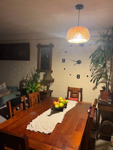 Customer photo review of Lampara Colgante Techo Ratan Modelo OLIVA