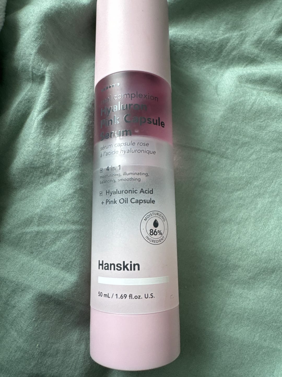 Customer photo review of Hialurona serums Hanskin Real Complexion Hyaluron Pink Capsule Serum