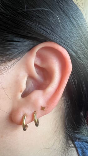 Customer photo review of My Huggies Hoop Earrings