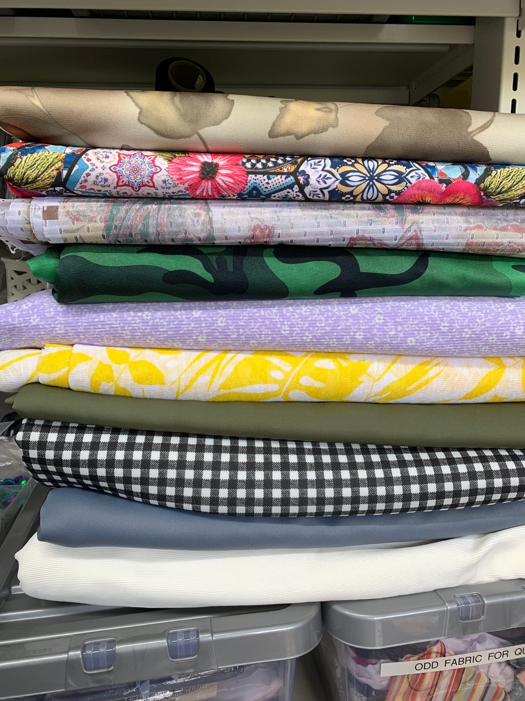 Customer photo review of 50p A Metre: Print & Plain Fabric Bundle