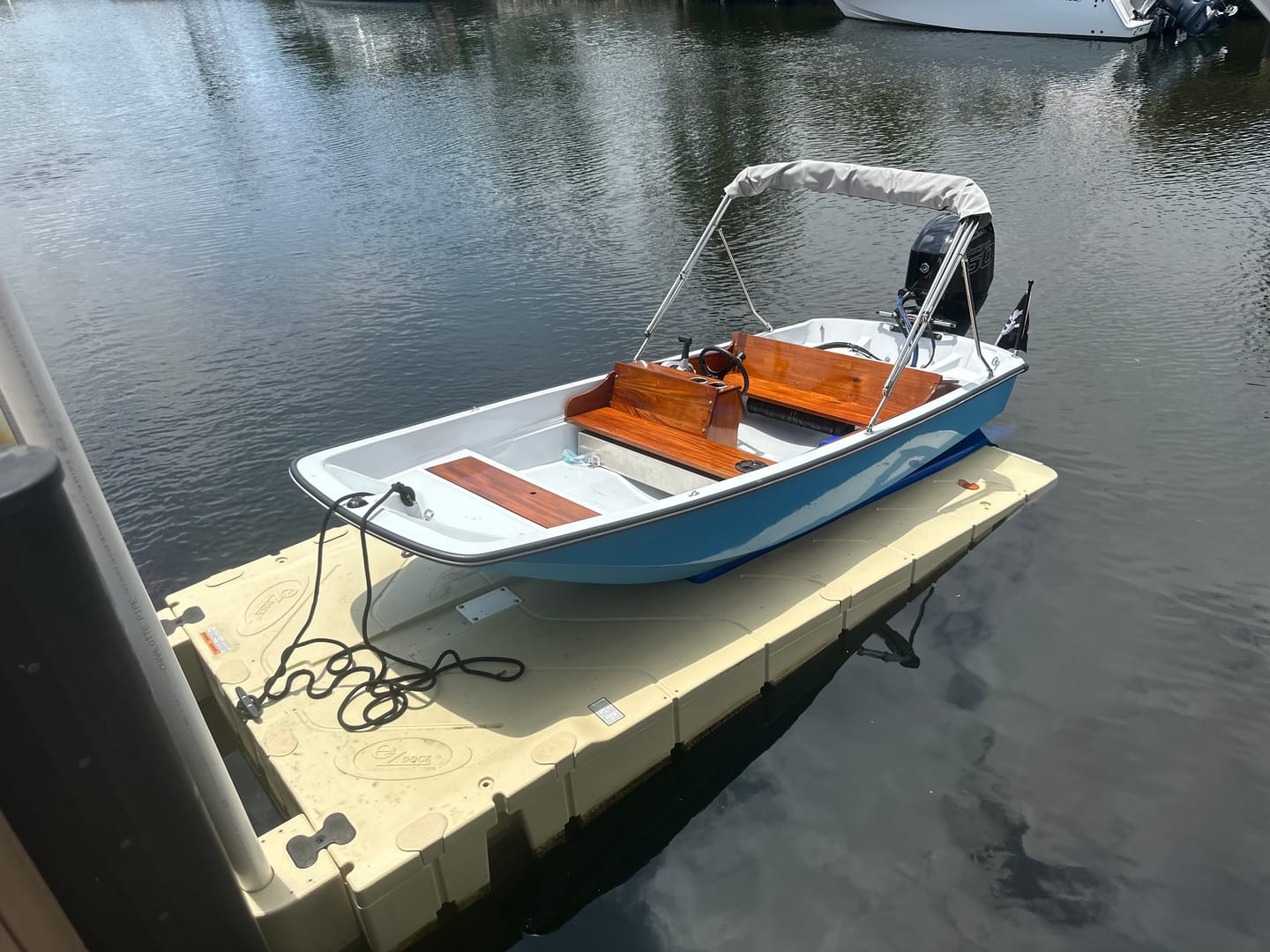 Customer photo review of Stainless Bimini Top - Fits Boston Whaler 13, 15, 17 Classics And 130 Sport