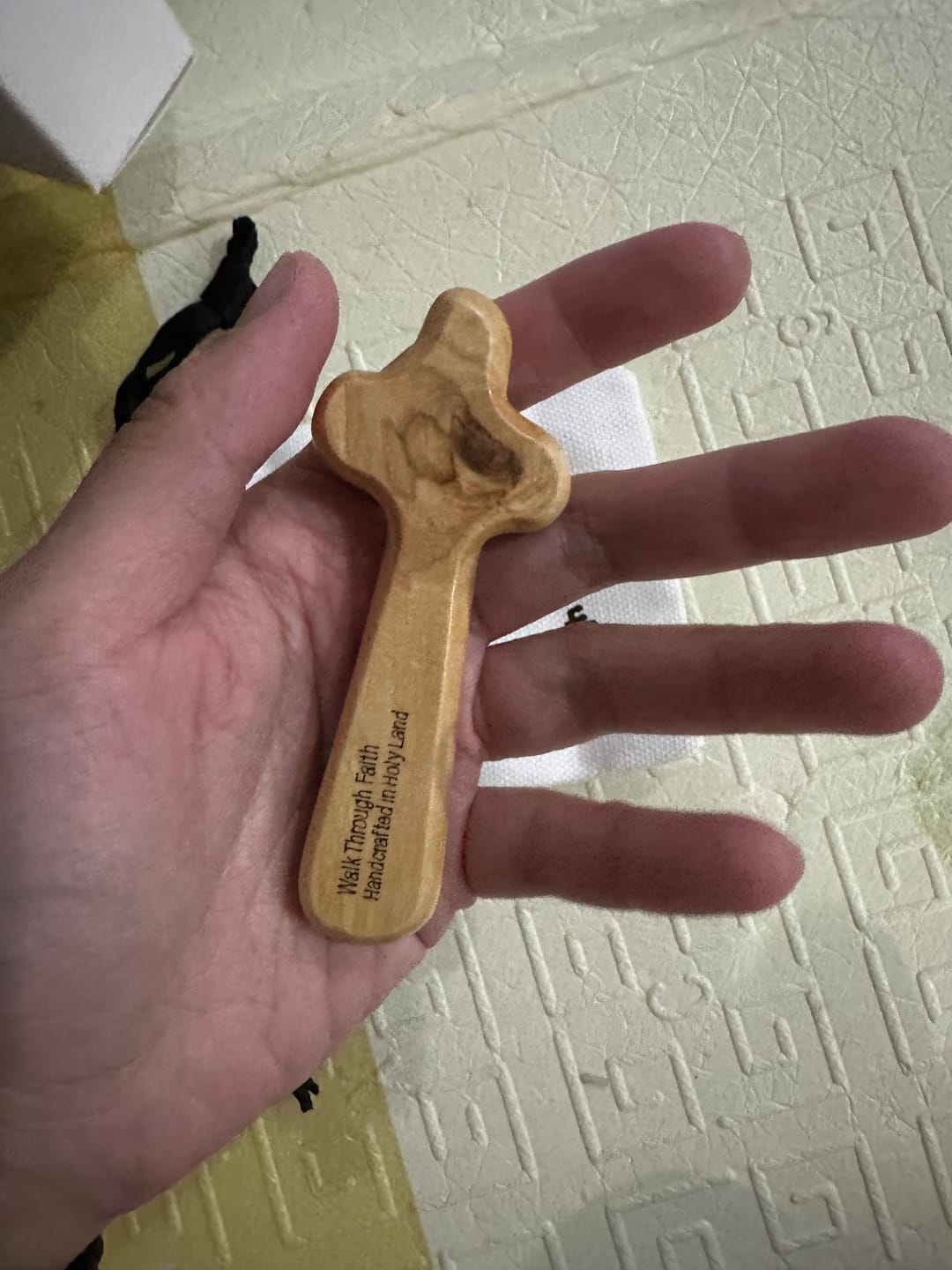 Customer photo review of Holy Land Olive Wood Comfort Cross