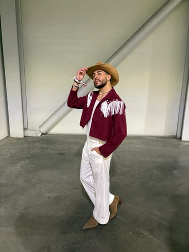 Customer photo review of Mens Star Decoration Tassel Long-Sleeve Shirt SKUK92789