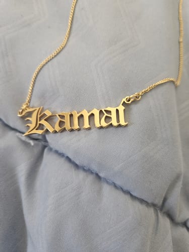 Customer photo review of Inoa Personalized Cutout Necklace