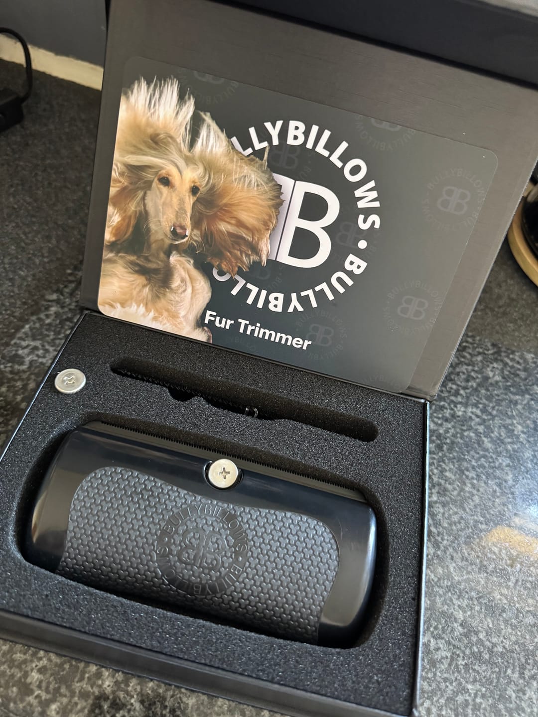 Customer photo review of Dog Deshedding Comb - Dog, Horse & Cat - Black