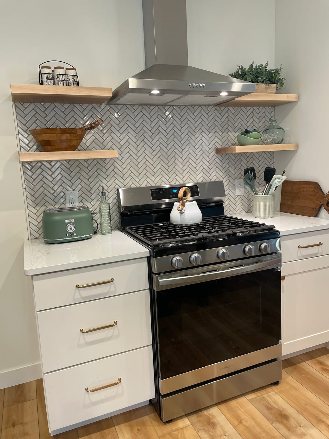Customer photo review of Maple Floating Shelves