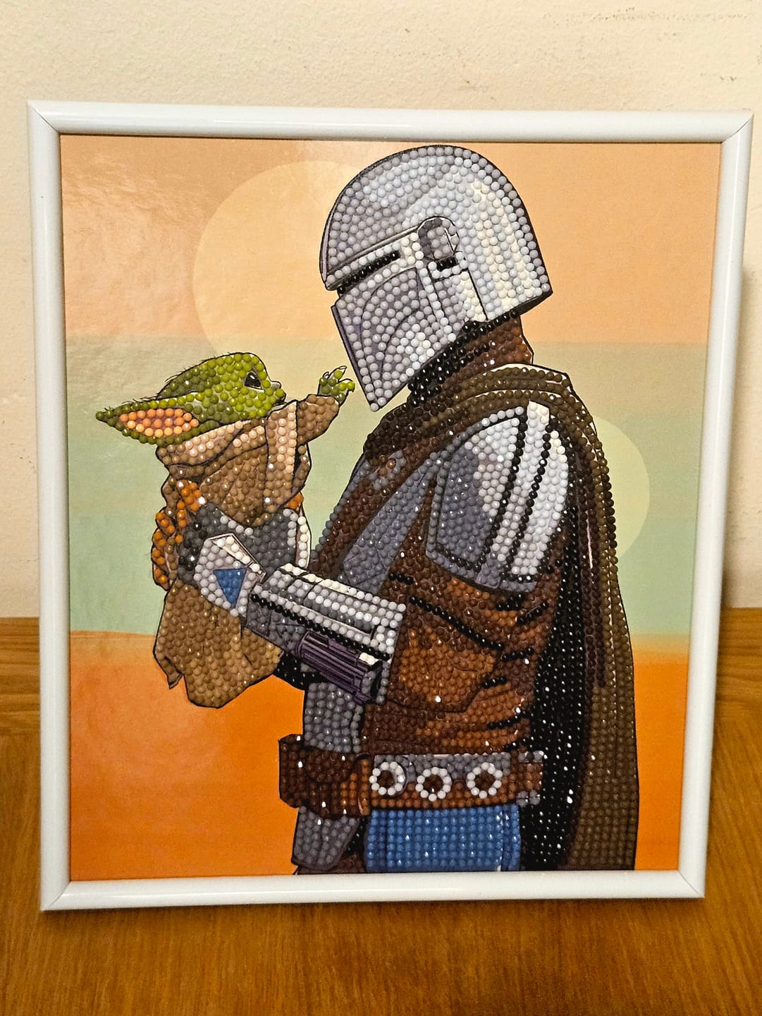 Customer photo review of "Grogu and the Mandalorian" Star Wars Crystal Art Framed Kit 21x25cm