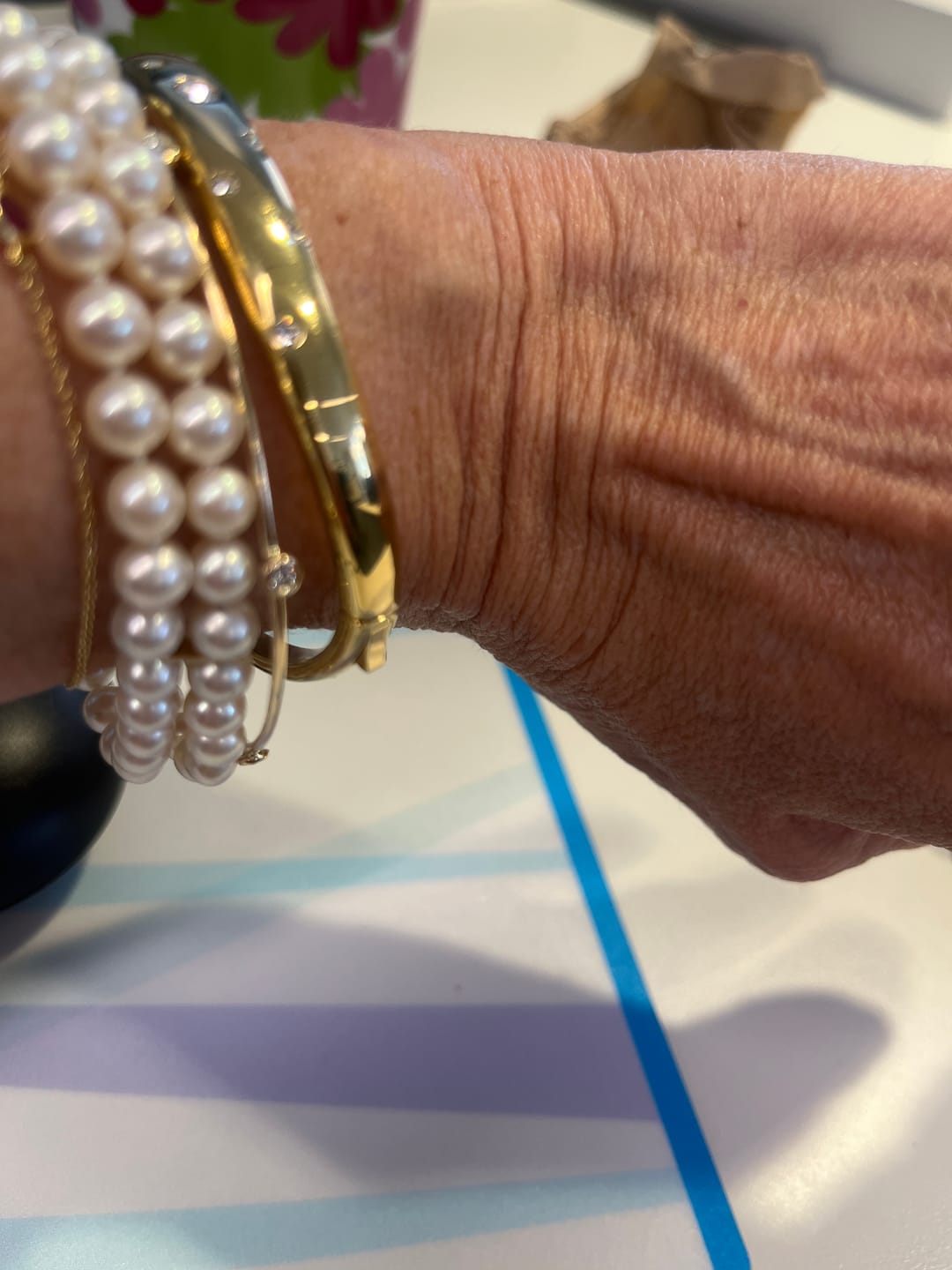 Customer photo review of Wave Bangle with Stones