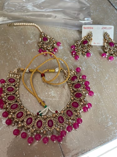 Customer photo review of Nehar Necklace Tikka Earrings Set