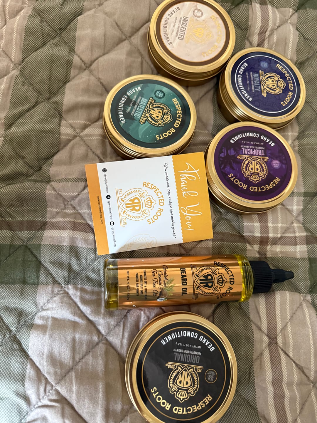 Customer photo review of Beard Oil + Flight of (5) Beard Conditioners