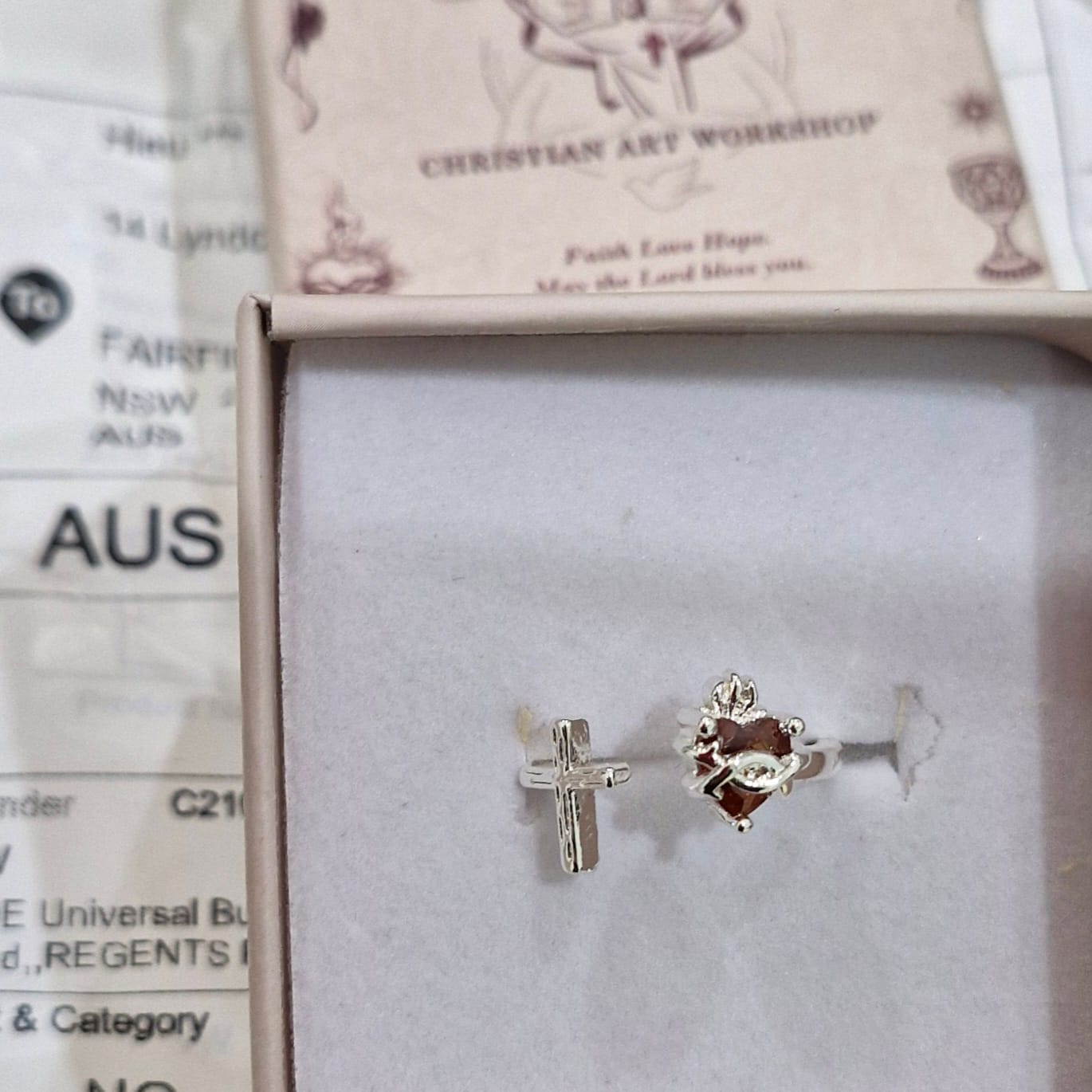 Customer photo review of FREE Today: Sacred Heart of Jesus Ring: With God All Things Are Possible