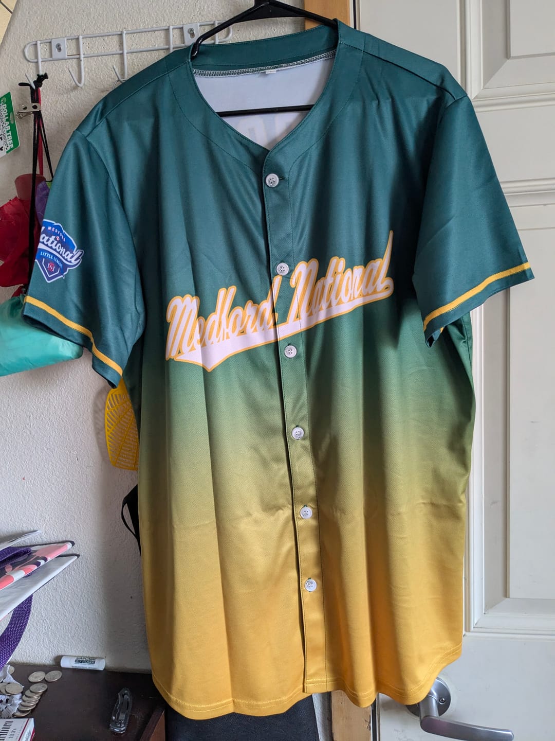 Customer photo review of Custom Full Print Design Baseball Jersey yellow-green