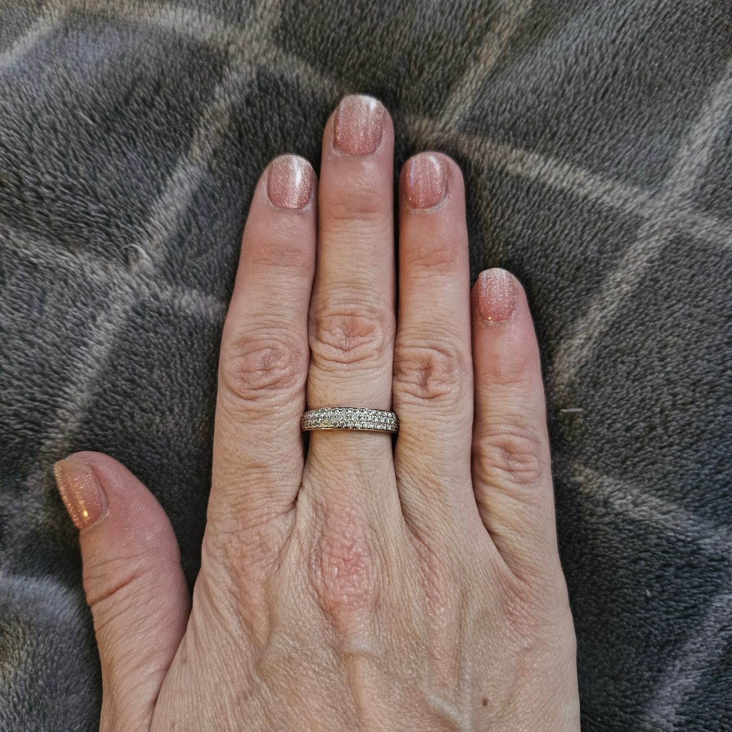 Customer photo review of Pink Diamond Shimmer DIY Semicured Gel Nail Sticker Kit (LIMITED EDITION)