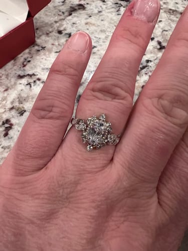 Customer photo review of Filigree CZ Ring in Sterling Silver