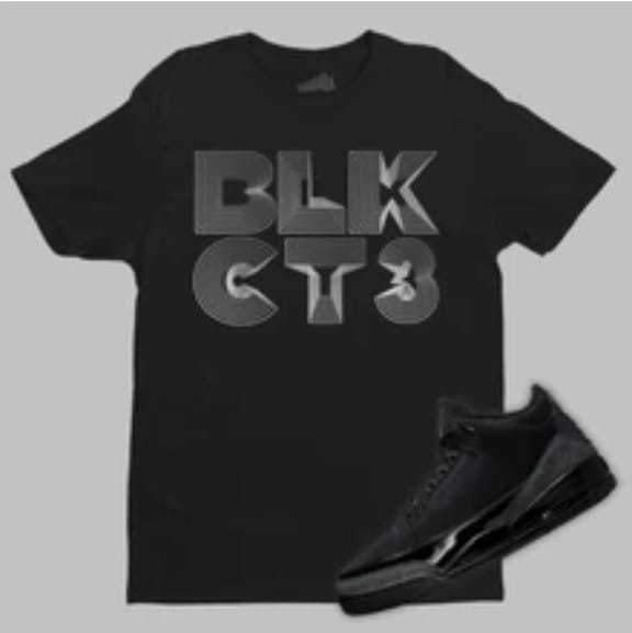 Customer photo review of Black Cat 3D T-Shirt Matching Jordan 3 Black Cat