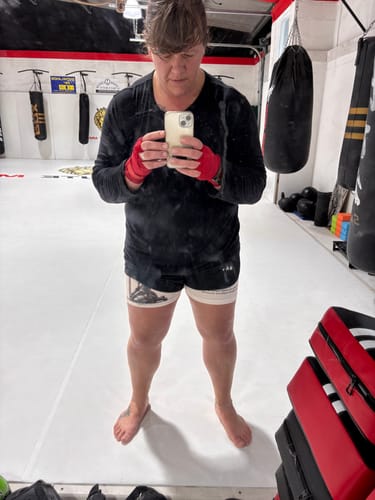 Customer photo review of 'Warrior's Prayer' Women's Performance Shorts