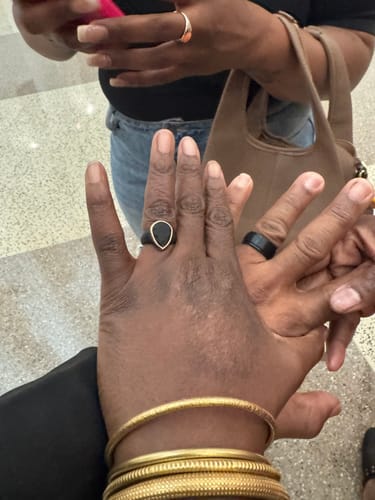 Margaret Y. review of Set of Two Rings: Women's Oversized Pear & Men's Infinity Collection image 1 out of 2