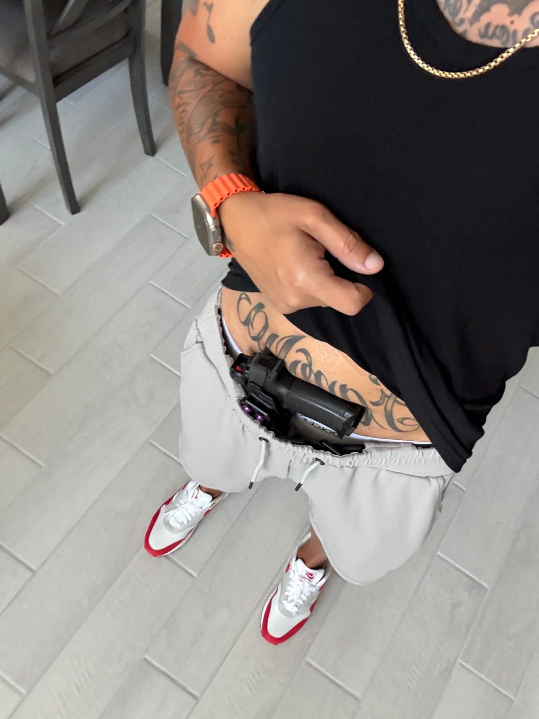 Customer photo review of Carrier Shorts Mk.II - Chalk Grey 7"