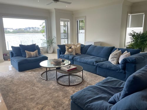 Customer photo review of Shell Sash Linen Natural Lumbar Cushion 35 x 53cm