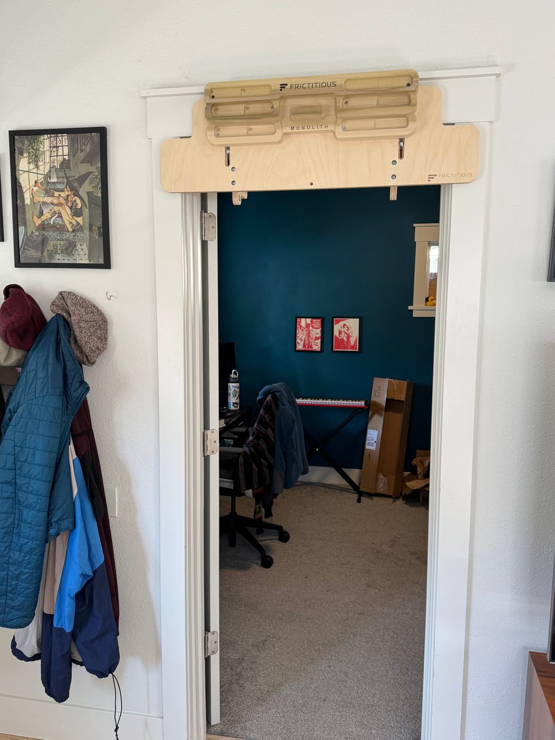 Customer photo review of Hangboard Doorway Mount