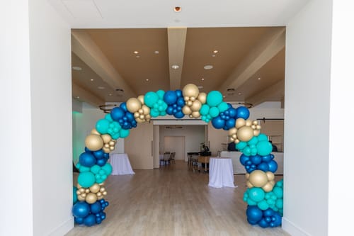 Customer photo review of 10x8 Ft Aluminum Balloon Arch Frame Wedding Arch Stand