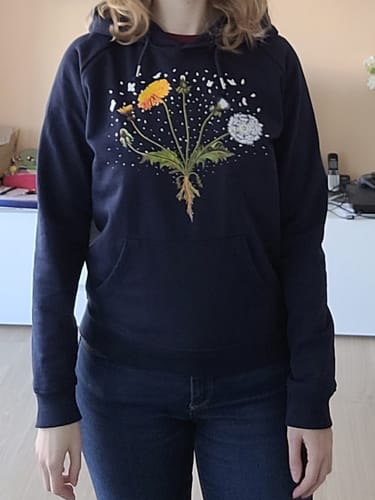 Customer photo review of Löwenzahn Lebenszyklus - Damen Premium Organic Hoodie