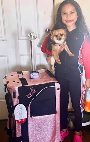 Customer photo review of Glam'r Gear® Mobile Changing Station™ Dance Duffel Bag with Built-In uHide® Rack