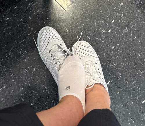 Customer photo review of Pure Cotton Breathable Socks, White