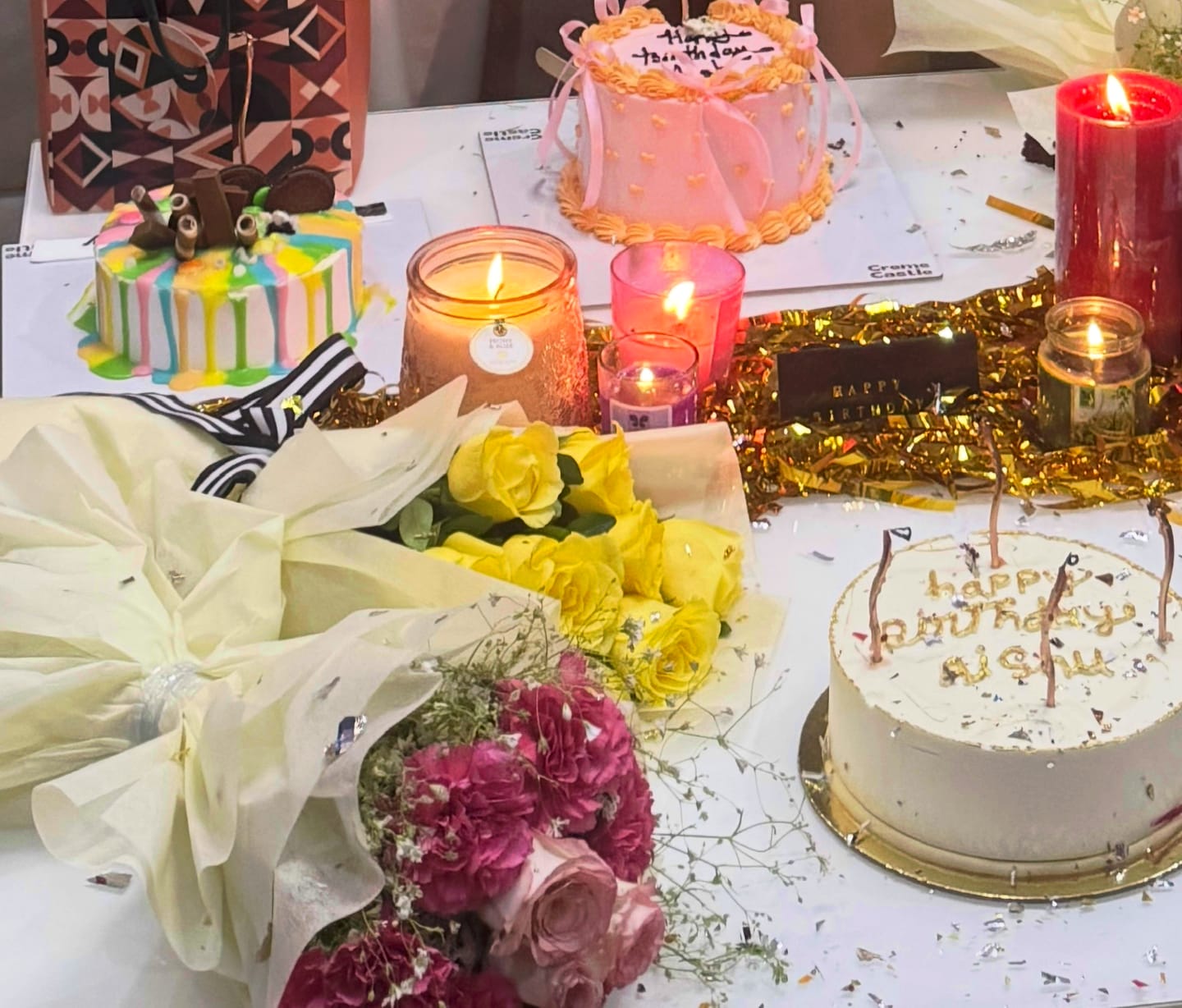 Customer photo review of Peach Ribbon Cake