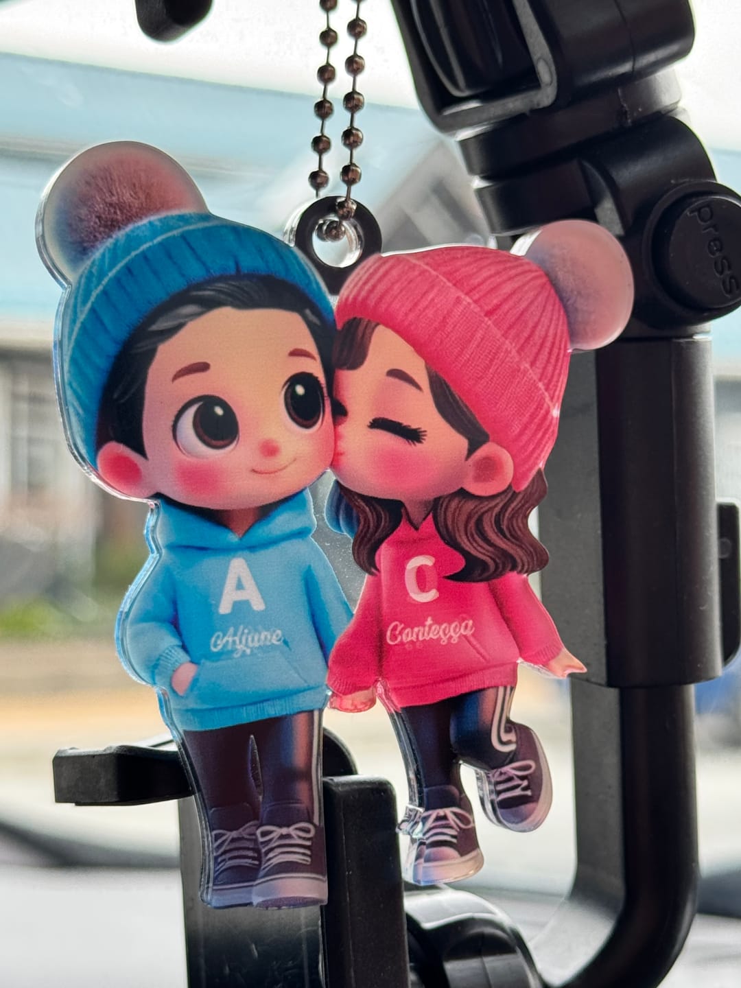 Customer photo review of Cute Cartoon Couple Walking Personalized Ornament