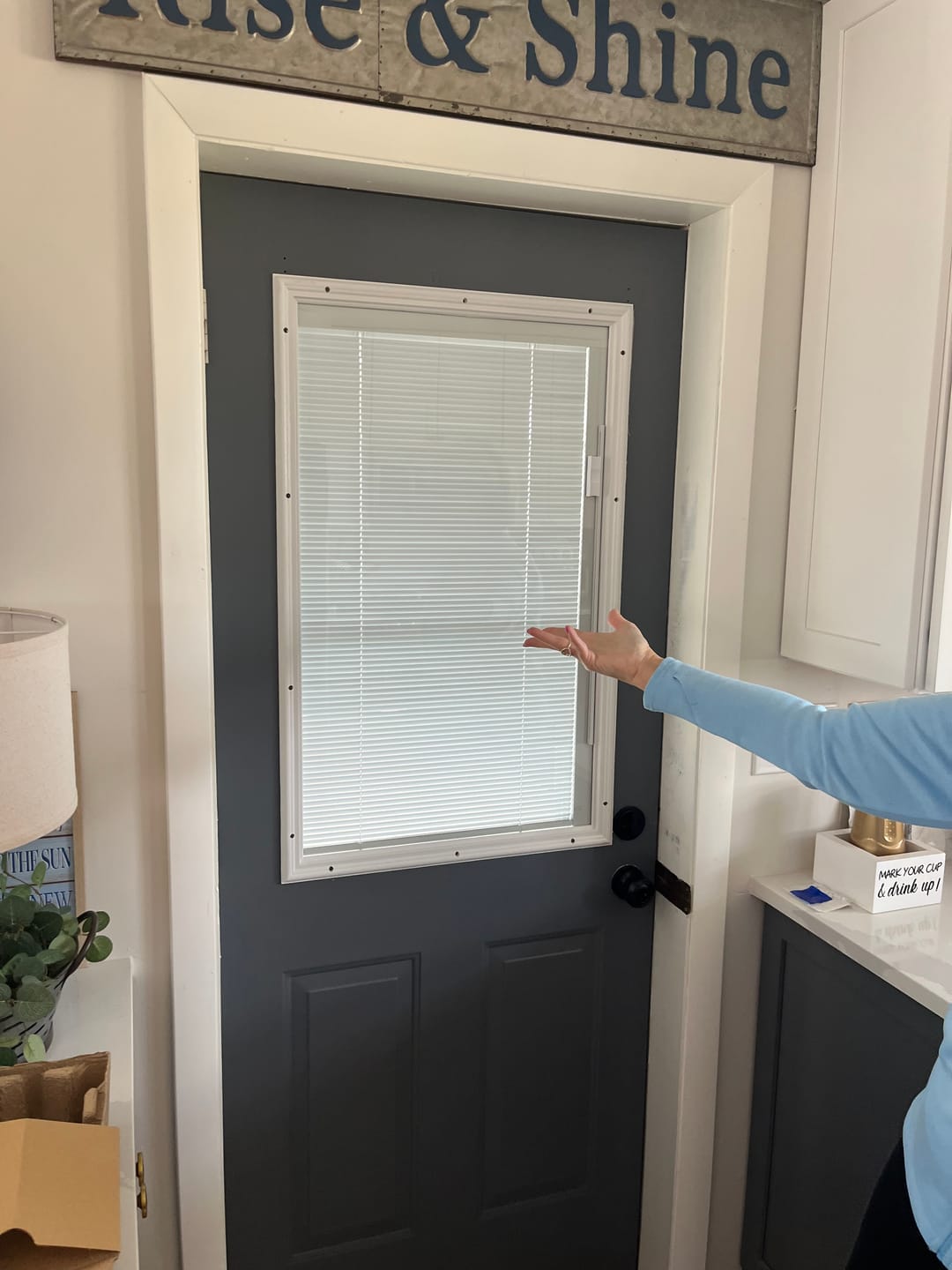 Customer photo review of Raise & Lower Blinds Glass and Frame Kit (Half Lite)
