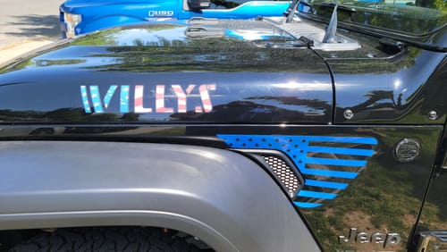Customer photo review of Willys Hood Lettering - American Flag