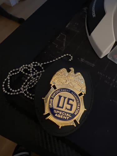 Customer photo review of US Eagle DEA Special Agent Badge Solid Copper Replica Movie Props