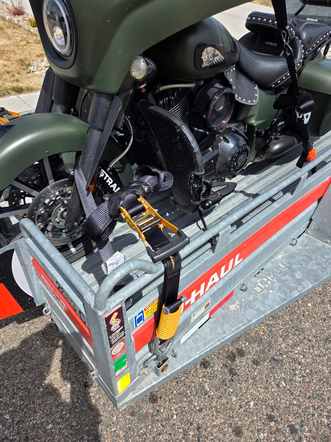 Customer photo review of TorkStrap PRO | 25' x 2'' Self Tensioning Ratchet Straps (10,000LB Break Strength) - Adjusts to Load Shifts - Spring Loaded Heavy Duty Ratchet Straps w/ Soft Loops - UTV, Cargo, ATV, Truck
