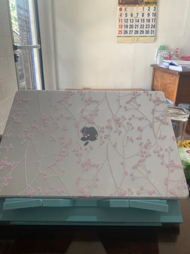 Customer photo review of Blush Blossoms Macbook Case