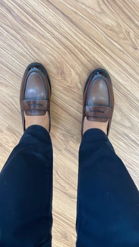 Customer photo review of Penny Loafer - Dark Brown (Hand Painted Patina)