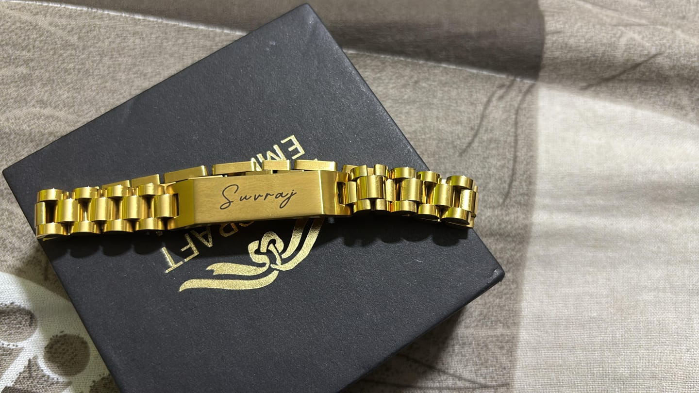 Customer photo review of Personalised Stark Bracelet