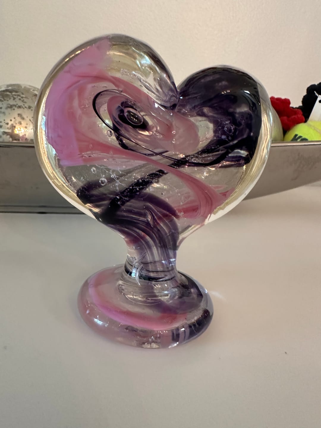 Customer photo review of Glass Heart with Cremation Ash - Standing