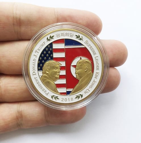 Customer photo review of 2018 Trump-Kim Summit Peace Talks 24K Gold Plated Commemorative Challenge Coin