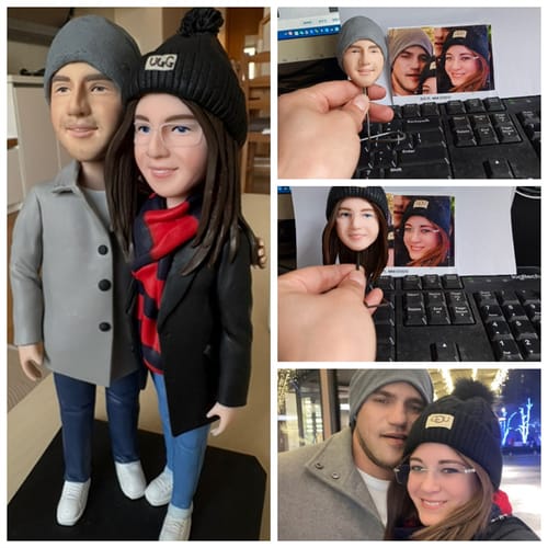 Customer photo review of Handmade Clay Doll 2 Person Doll Custom Photo Gifts For Girlfriend