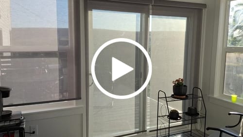 Customer video review of SmartWings Hardwired Motorized Light Filtering Roller Shades 50% Blackout PVC Free Sunscreen