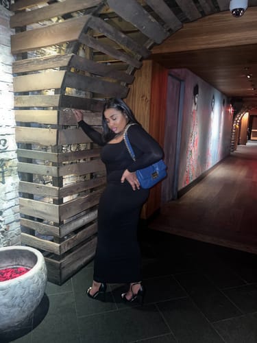 Customer photo review of NW Square Neck Sculpt Maxi Dress