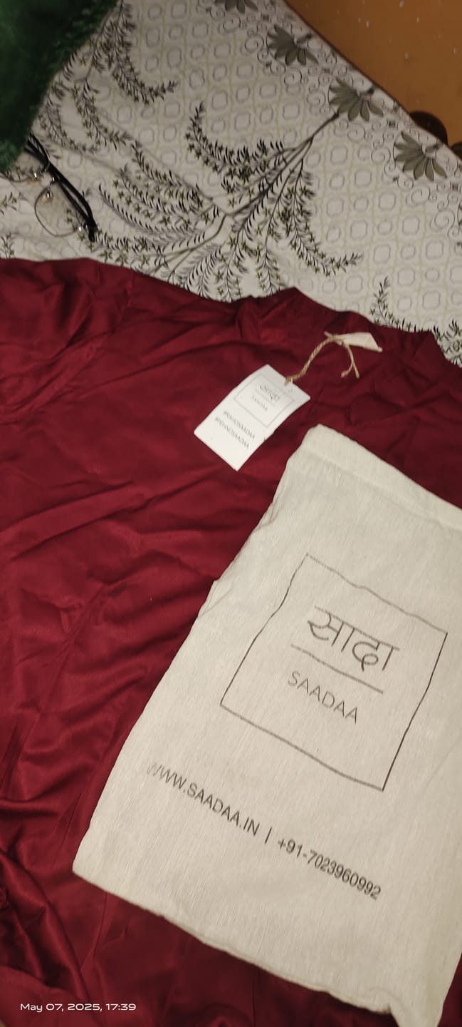 Customer photo review of Maroon Viscose Pleated Top
