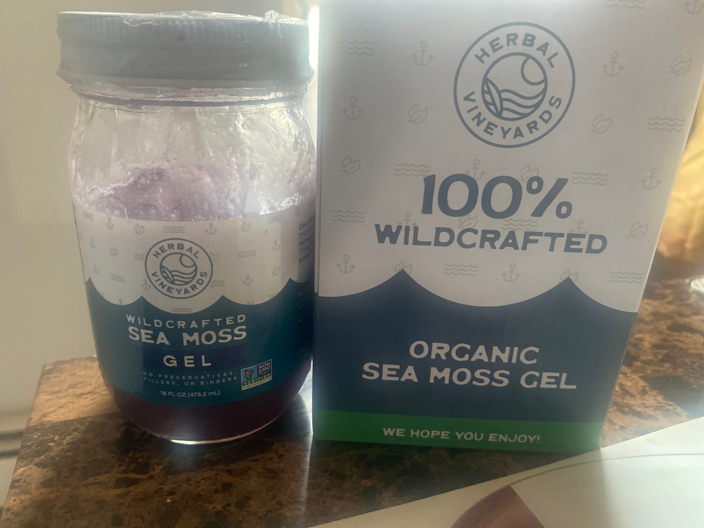Customer photo review of EXCLUSIVE PURPLE SEA MOSS GEL