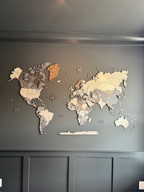 Customer photo review of Wood World Map -Loft