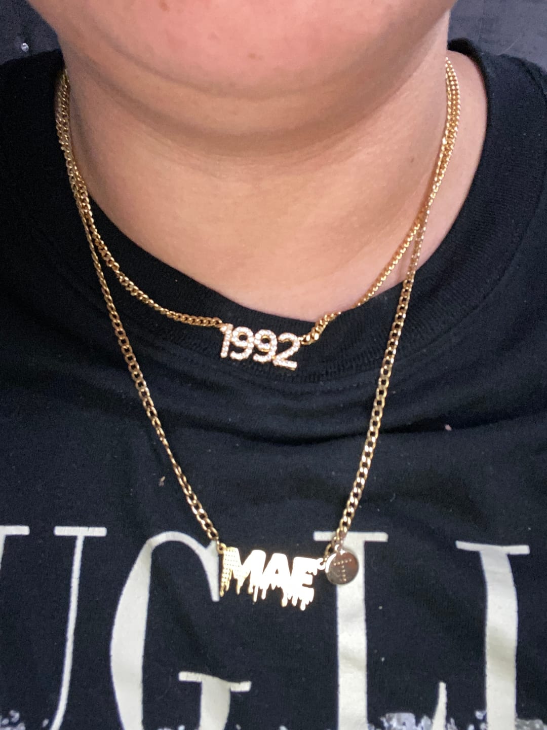 Customer photo review of Iced Year Necklace w/ Cuban Chain
