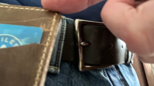 Customer photo review of Black Dollar Size Full-Grain Leather Wallet