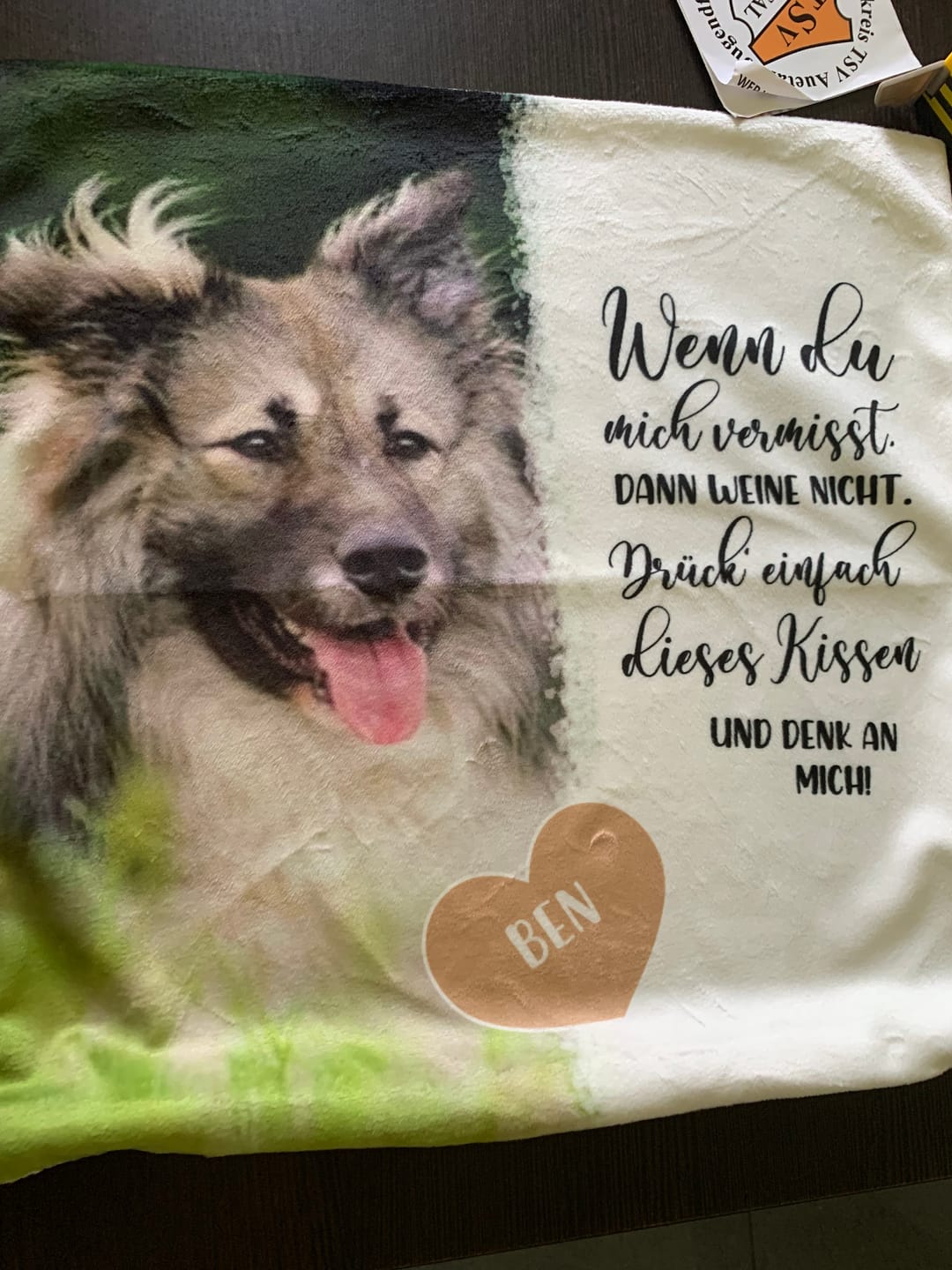 Customer photo review of Wenn du mich vermisst - Individuelles Kissen