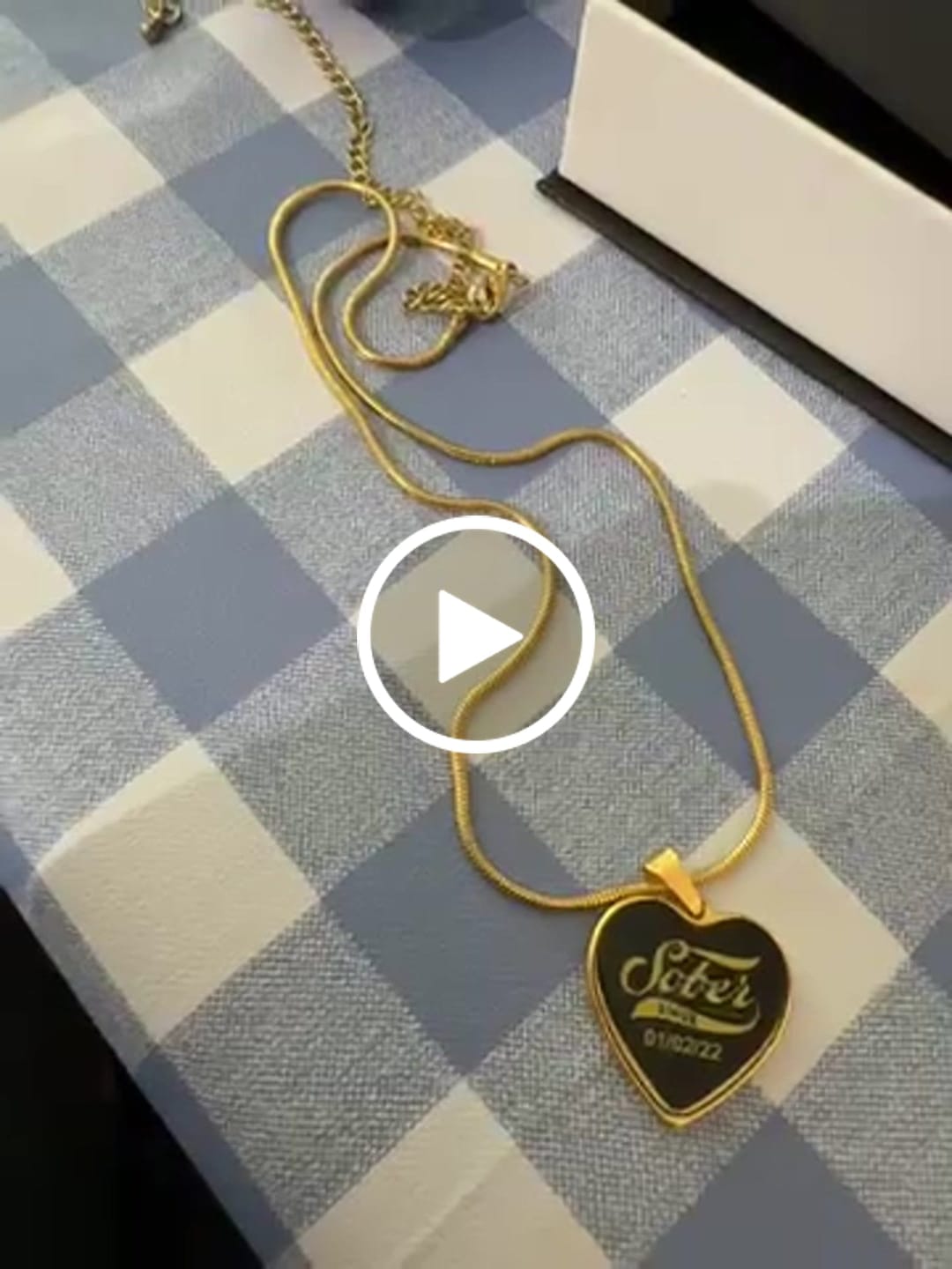 Customer video review of Sober Since Heart Necklace  w/ Personalized Sobriety Date